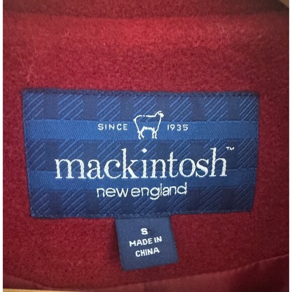 Mackintosh Red Wool-Blend Lined Coat w/Pockets Size S Peacoat Single Breasted - Picture 8 of 11